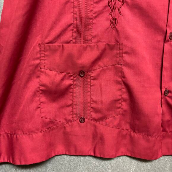 Yucatan Guayaberas Finas Shirt Mexico Made Mens 46 / US XL Embroider Button Down - Picture 6 of 15